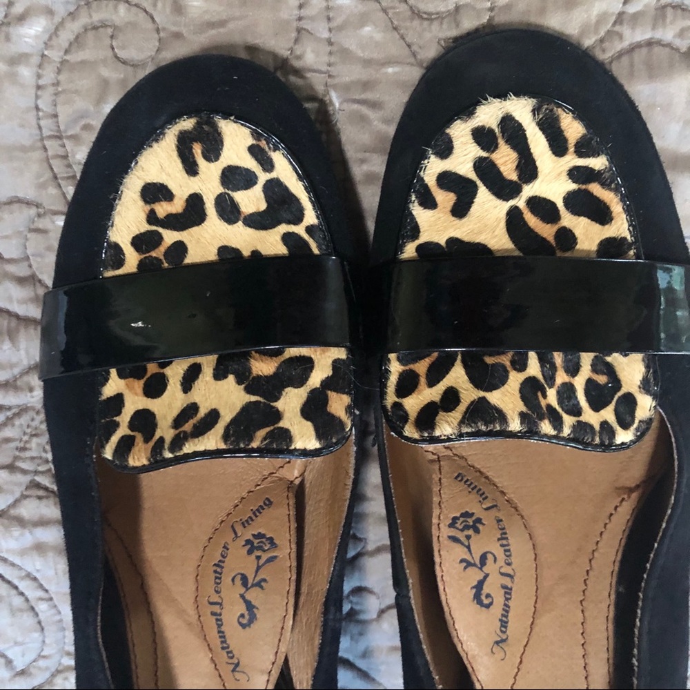 Vintage black/leopard square one inch heels 🖤